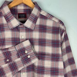 UNTUCKit Hyland Men's 2XL Gray Blue Plaid Long Sleeve Button Up Flannel Shirt